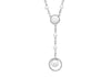 18ct White Gold 0.34ct Diamond and Freshwater Pearl Drop Necklace