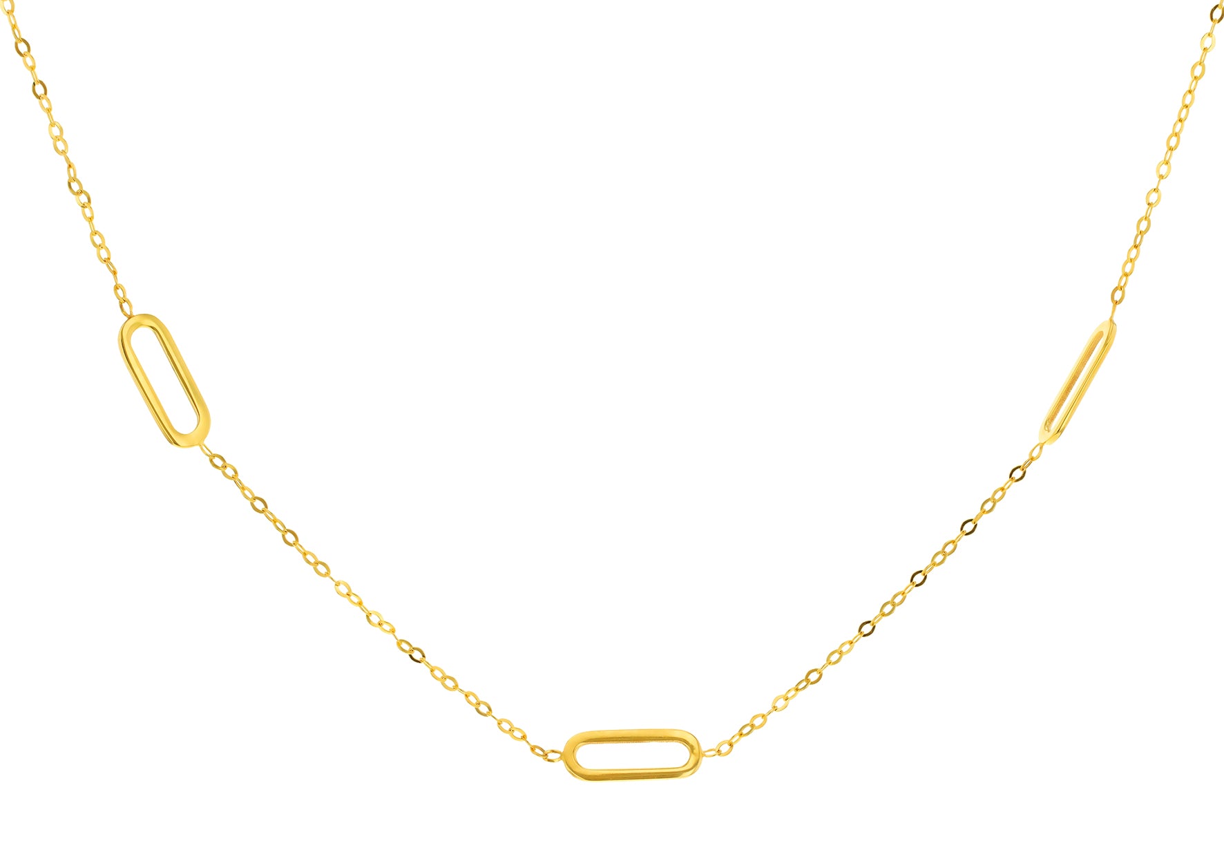 9ct Yellow Gold Paper Clip Adjustable Chain