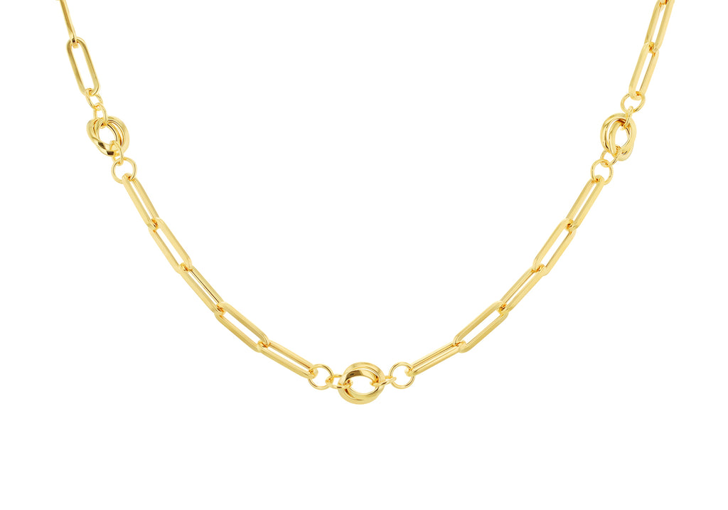 9ct Yellow Gold Knot Paper Links Necklace