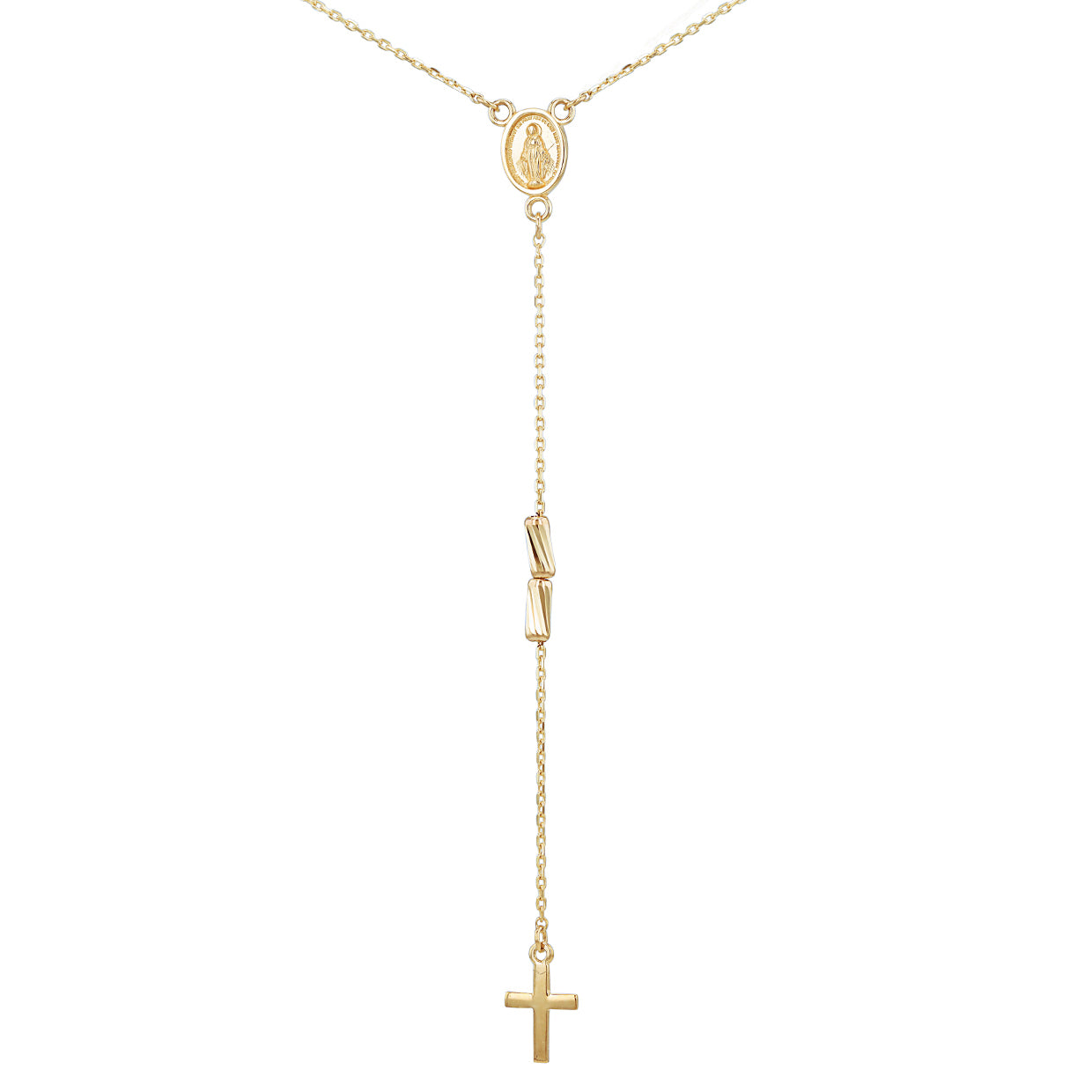 9ct Yellow Gold Rosary Pendant Necklet