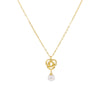 9ct Yellow Gold Entwined Knot Freshwater Pearl Necklace