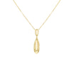 9ct Yellow Gold Diamond-Cut Framed Teardrop Necklace