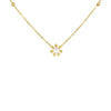 9ct Yellow Gold Freshwater Pearl Flower Station Necklace