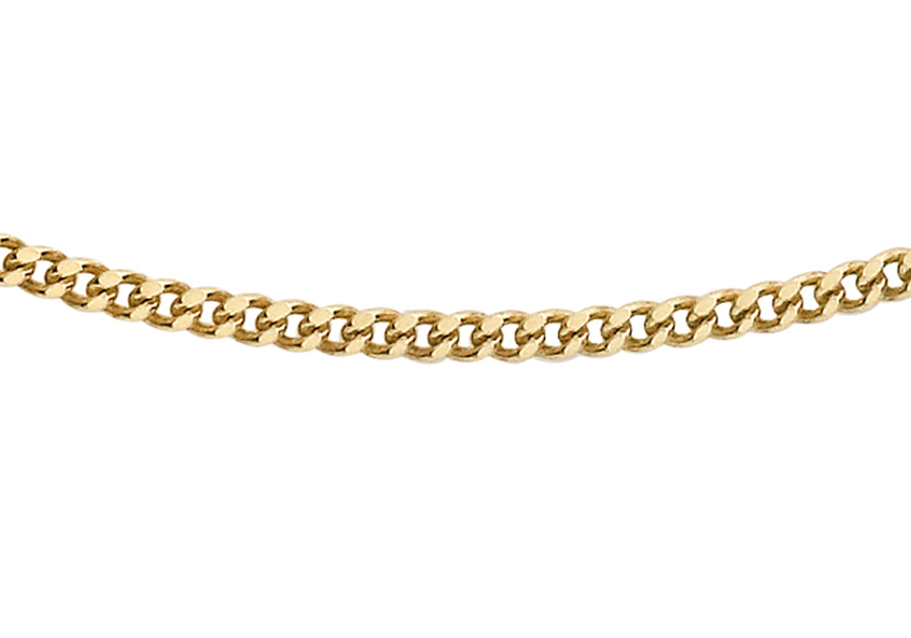 9ct Yellow Gold 40 Diamond Cut Curb Chain