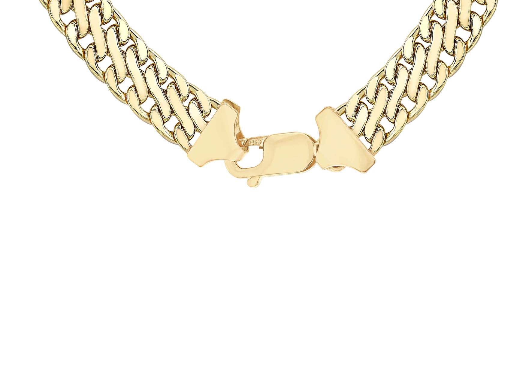 9ct Yellow Gold Double Curb Chain Necklace