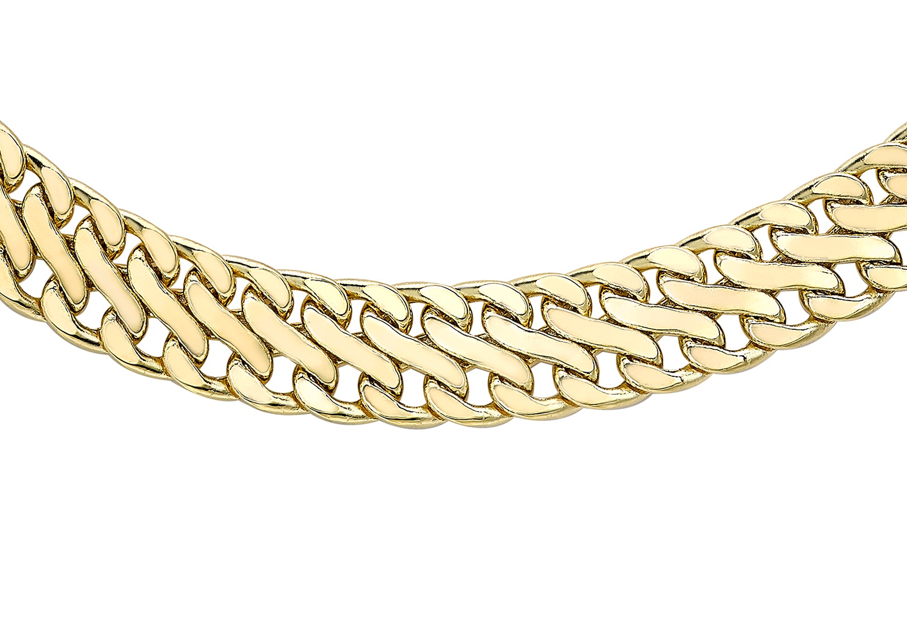 9ct Yellow Gold Double Curb Chain Necklace