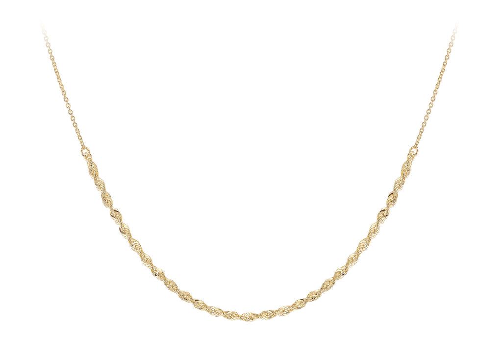 9ct Yellow Gold Rope Trace Adjustable Chain