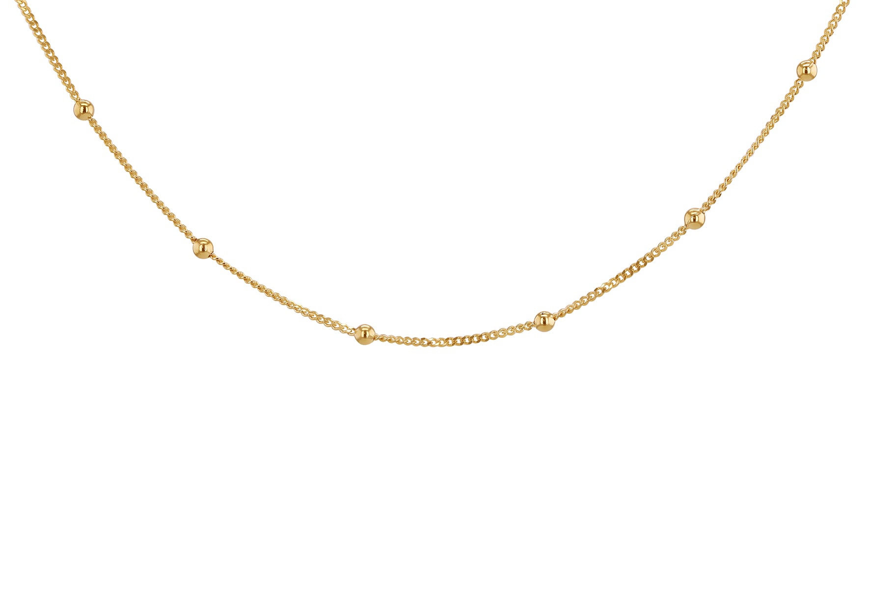 9ct Yellow Gold Curb and Ball Chain