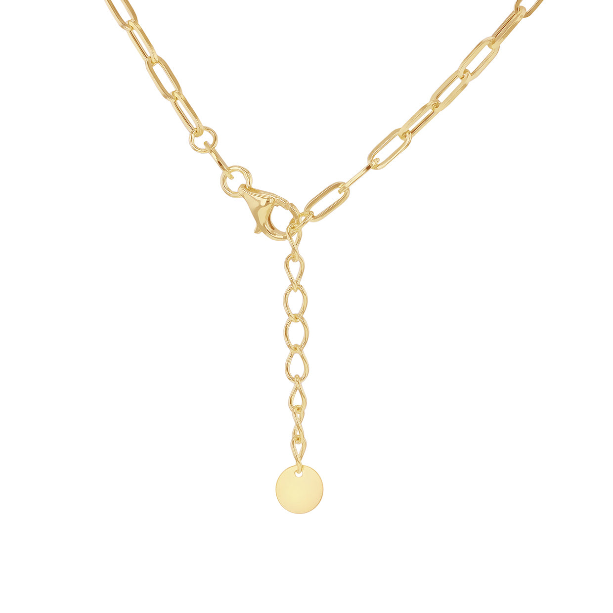 9ct Yellow Gold Puffed Heart Adjustable Paper Chain Necklace