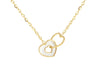 9ct Yellow Gold Mother Of Pearl Interlocked Heart Necklace