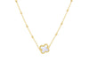 9ct Yellow Gold Mother Of Pearl Clover Ball Chain Necklace