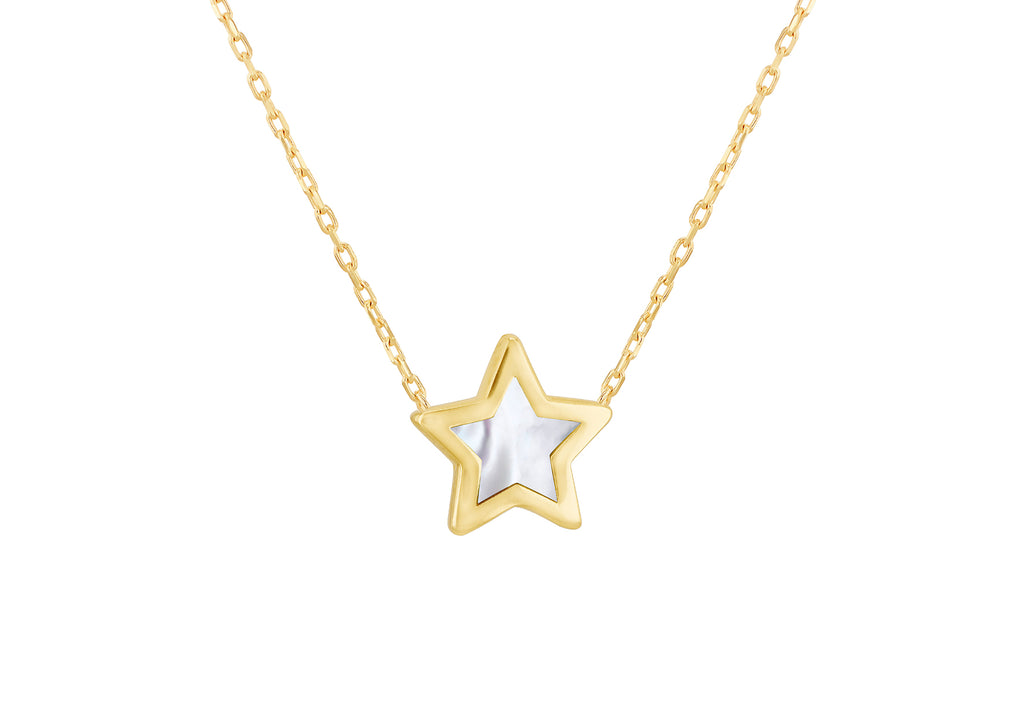 9ct Yellow Gold Mother Of Pearl Star Necklet