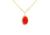 9ct Yellow Gold Oval Carnelian Necklace