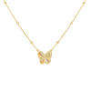 9ct Yellow Gold Rainbow Butterfly Adjustable Trace & Ball Chain Necklace