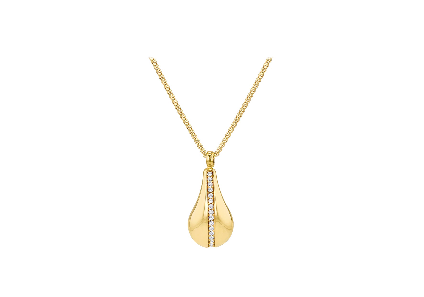9ct Yellow Gold White Zirconia Teardrop Pendant