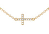 9ct Yellow Gold Zirconia Triple-Cross Adjustable Necklace