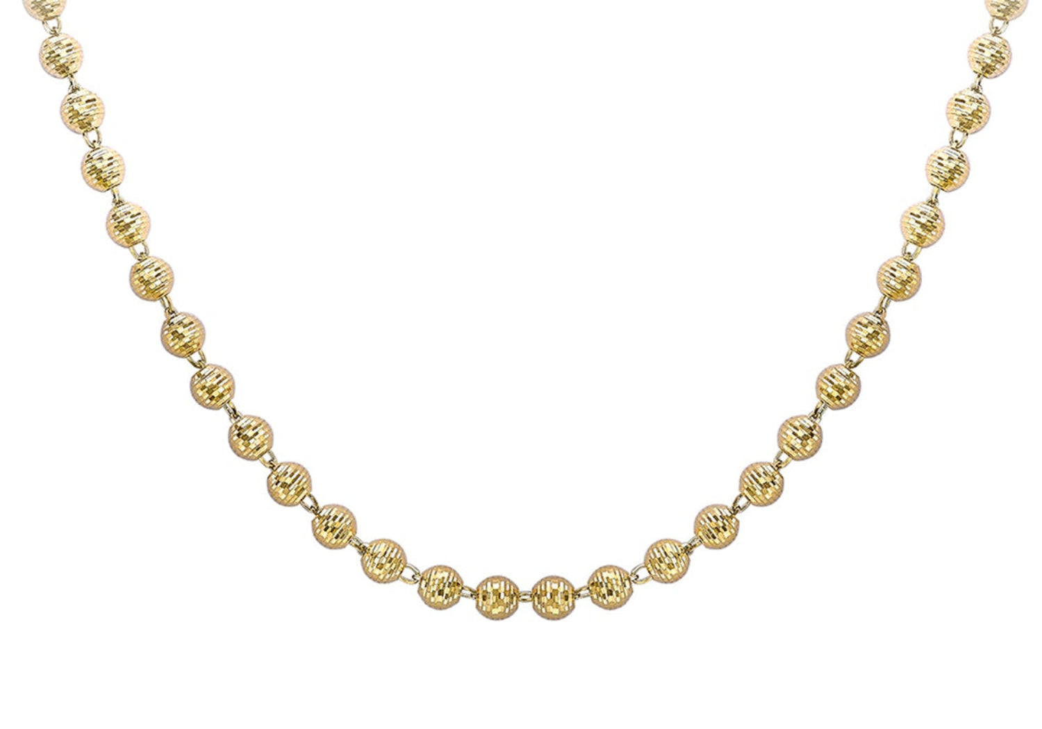 9ct Yellow Gold Diamond Cut Balls Necklace