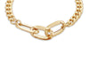 9ct Yellow Gold Curb Links Station Bracelet