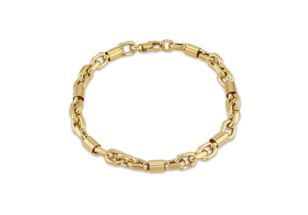 9ct Yellow Gold Belcher Bar Links Bracelet