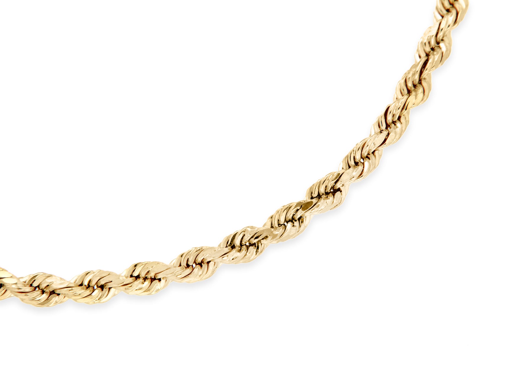 9ct Yellow Gold Diamond Cut Rope Bracelet