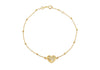 9ct Yellow Gold Rainbow Heart Ball Chain Bracelet