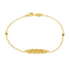 9ct Yellow Gold Honeycomb Bar Station Bracelet