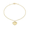 9ct Yellow Gold Heart Lock Charm Drop Bracelet