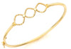 9ct Yellow Gold Triple Diamond Cut Square Bangle
