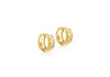 9ct Yellow Gold Striated Groove Huggy Earrings