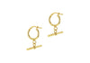 9ct Yellow Gold Round T-Bar Hoop Creole Earrings