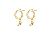 9ct Yellow Gold Square T-Bar Creole Hoop Earrings