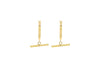 9ct Yellow Gold Round T-Bar Creole Hoop Earrings