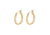 9ct Yellow Gold Diamond-Cut Twisted Braided Hoop Earrings