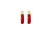 9ct Yellow Gold Red Glaze Hoop Earrings