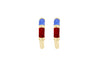 9ct Yellow Gold Blue and Red Enamel Twist Hoop Creole Earrings