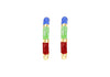 9ct Yellow Gold Triple Colour Enamel Polished Hoop Creole Earrings