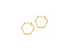 9ct Yellow Gold Diamond Cut Hexagon Huggy Earrings
