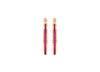 9ct Yellow Gold Red Zirconia Slim Hoop Earrings