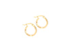 9ct Yellow Gold Green Zirconia Slim Hoop Earrings