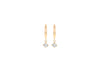 9ct Yellow Gold White Zirconia Hoop Drop Earrings