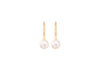 9ct Yellow Gold Freshwater Pearl Hoop Drop Earrings