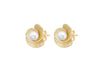9ct Yellow Gold Freshwater Pearl Flower Stud Earrings