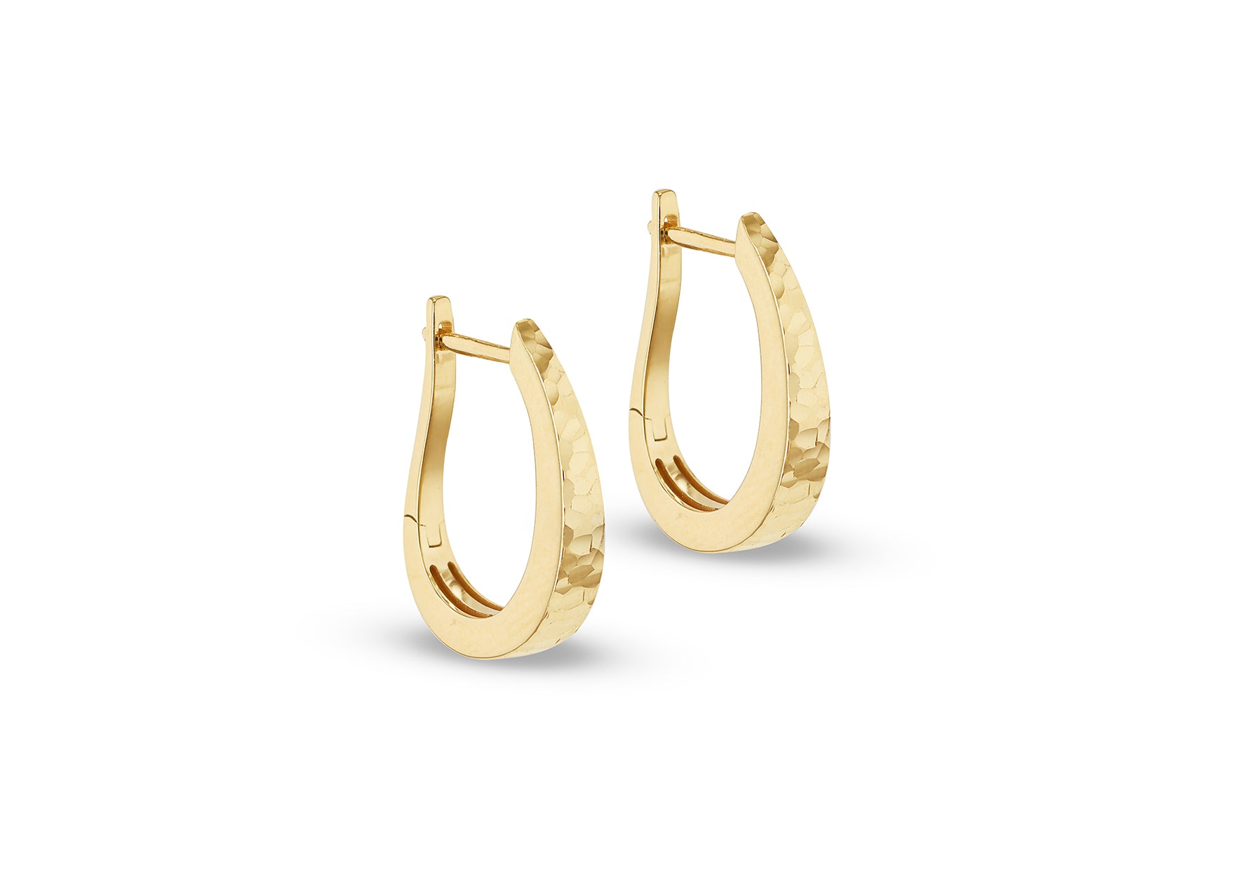 9ct Yellow Gold Tapered Marquise Hoop Earrings