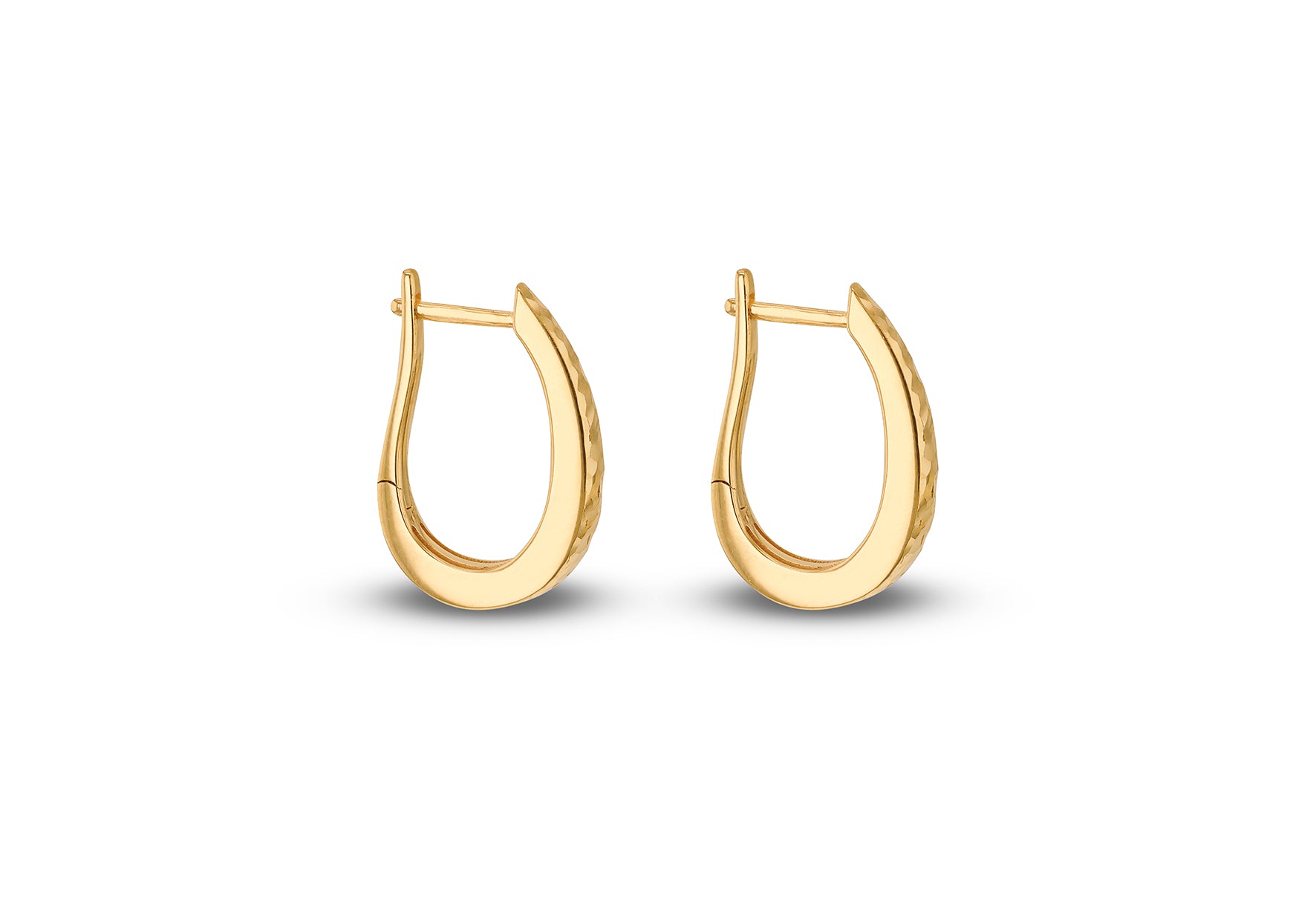 9ct Yellow Gold Tapered Marquise Hoop Earrings