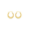 9ct Yellow Gold Chunky Tapered Hoop Earrings