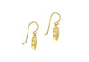 9ct Yellow Gold White Zirconia Brushed Discus Drop Earrings