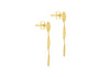 9ct Yellow Gold Oval Satin & Gloss Drop Stud Earrings