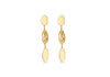 9ct Yellow Gold Oval Satin & Gloss Drop Stud Earrings