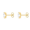 9ct Yellow Gold Emerald Cut Zirconia Stud Earrings