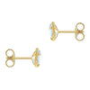 9ct Yellow Gold Blue Topaz Caviar Rope Stud Earring